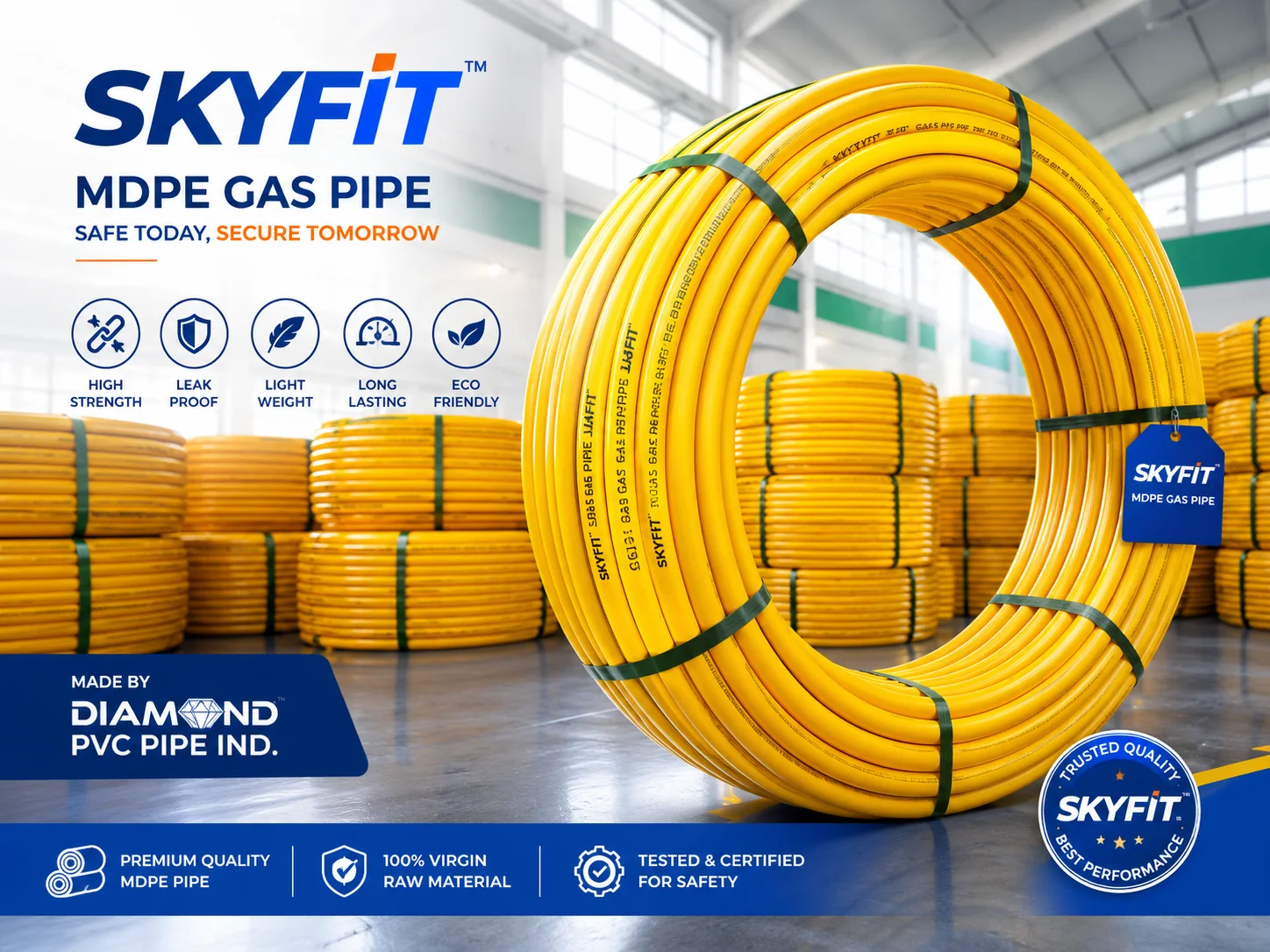 SKYFIT MDPE gas pipe coils